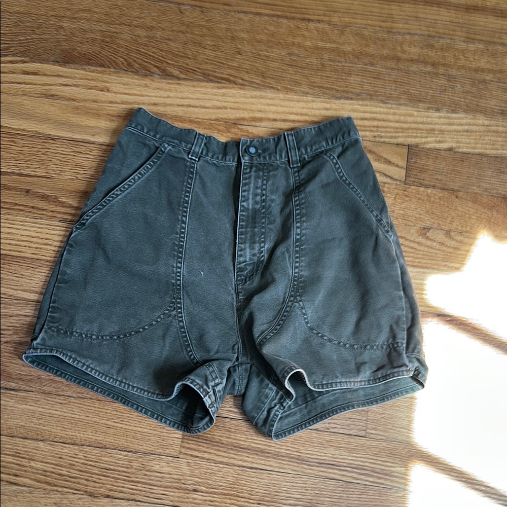 Vintage Patagonia Dark Olive Green High-Waisted Shorts